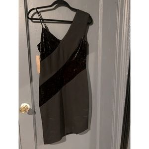 RACHEL Rachel Roy Asymmetrical Black Cocktail Dress NWT